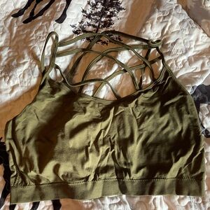 Olive Green Strappy Bralette
